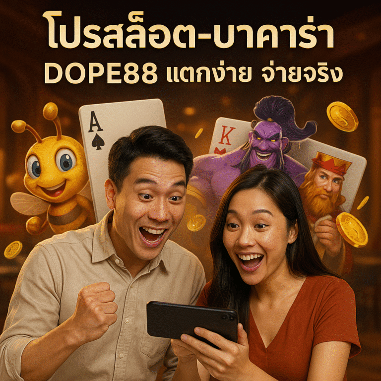 โปรสล็อต‑บาคาร่า DOPE88 แตกง่าย จ่ายจริง